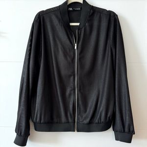 Women’s Black Zara Bomber Jacket Size XL